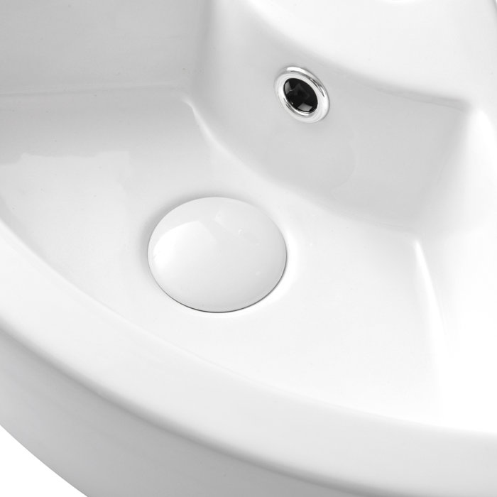 Paklorde 12.6'' White Ceramic Specialty Corner Bathroom Sink Wayfair